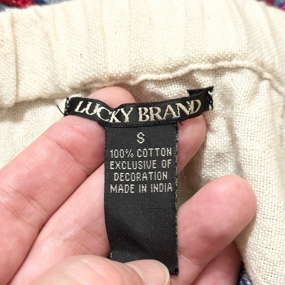 Lucky Brand Colorful Ethnic Hmong Style Boho Folk Skirt with Elastic Waist - S - Picture 12 of 15